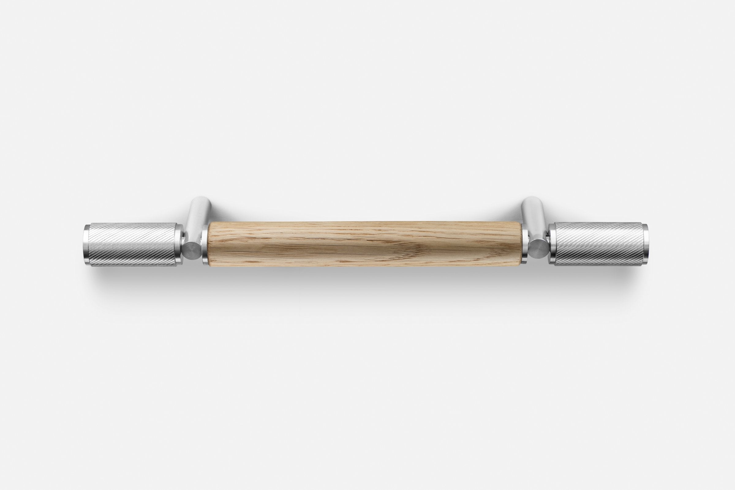 silver and oak wood pull up bar